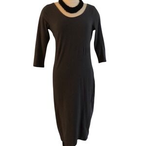 Timing‎ gray stretchy open back dress women's size L large